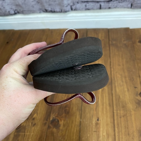 COPY - Reef wedge flip flops Womens size 10 brown/red - Picture 5 of 10